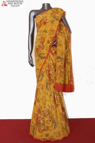 Printed Pure Crepe Silk Saree